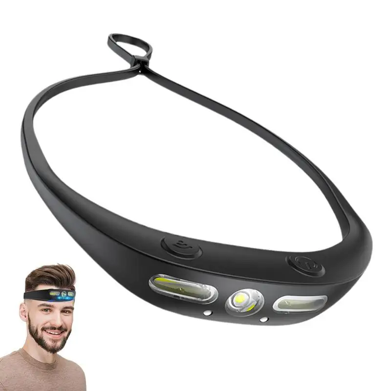 

Led Headlamp Flashlight Silicone Motion Sensor Headlamp Rechargeable Lightweight Flashlight Adults Wide Beam Headlight Headlamp