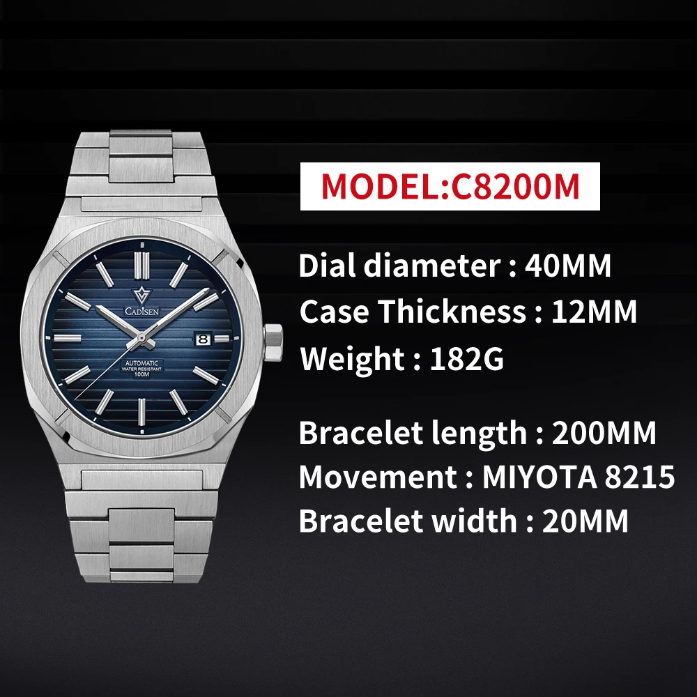 CADISEN Diver Watch Retro Luxury Sapphire Japan NH35A German Designer Men Automatic Mechanical Watches 10Bar Waterproof Luminous images - 6