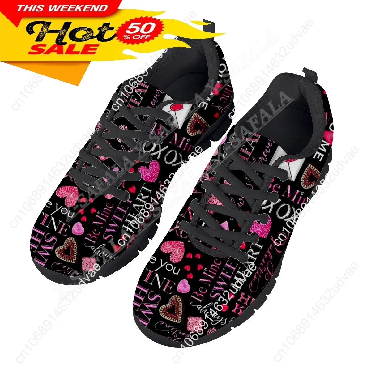 Breast Cancer Awareness Print Unisex Casual Basic Daily Sport Shoes Breathable Lightweiht Mesh Lace Up Sneakers Men Woman -1
