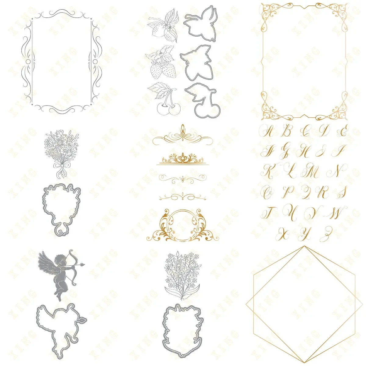 San Valentino Letterpress Fleurs Petite Metal Cutting Dies Solid Hot Foil Plate Mold Card Scrapbooking Paper Craft Knife Mold