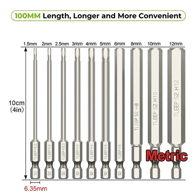 Hex Head Allen Wrench Drill Bit Set 