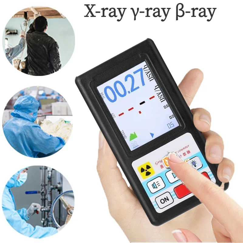 Geiger Counter Nuclear Radiation Detector Personal Dosimeter X-ray Beta Gamma Detector LCD Radioactive Tester Marble Tools