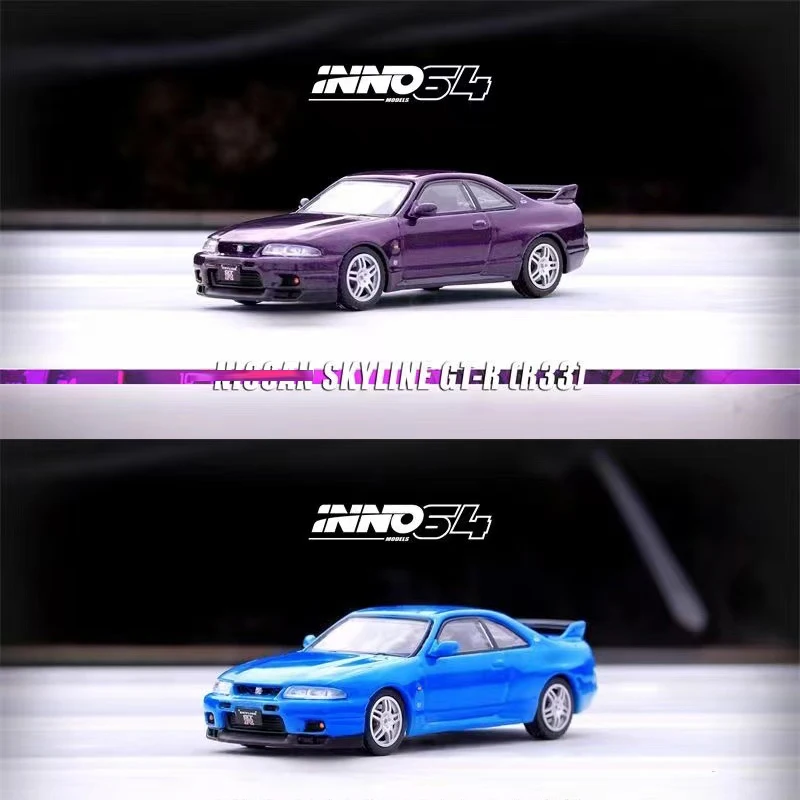 

INNO 1:64 Model Car Skyline GTR (R33) Alloy Die-cast Vehicle- Midnight Purple & Championship Blue