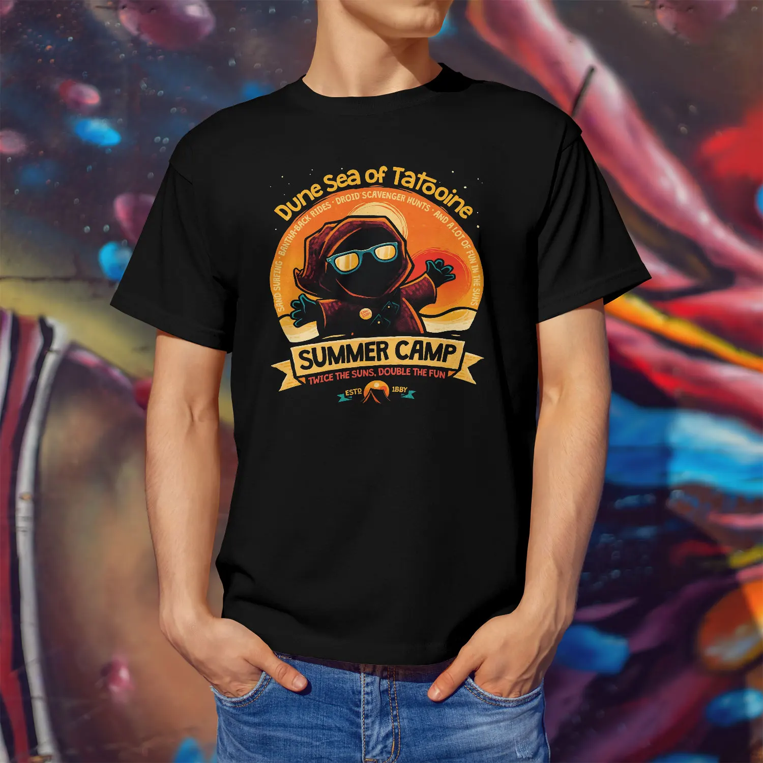 Mens Cotton Dune Sea Summer Camp Graphic High Quality T Shirt Street Casual Style Tee for Men and Women 4