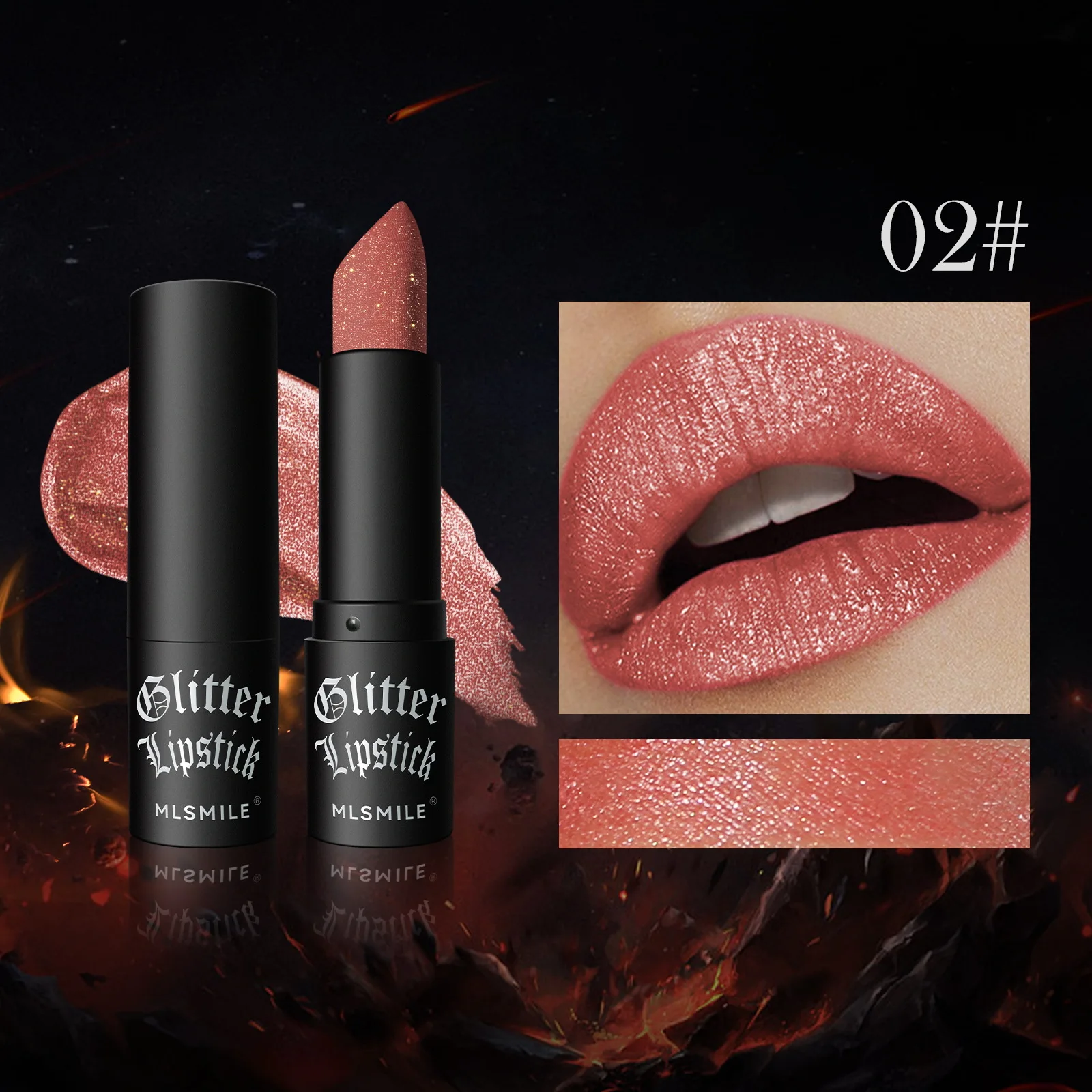 Matte Lipstick Multi-Color Non-stick Cup Flash Lasting Easy Color Diamond Dark Halloween Look