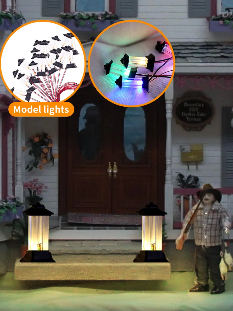 5 stücke ho Maßstab 12V Miniatur lampe 1:87 Modell Licht Garten dekoration DIY Modell Herstellung Architektur Baumaterial ien für Diorama – Detail 8