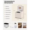 25-in-1 Bread Maker Machine with Automatic Dual Dispenser, 2LB Stainless Steel Breadmaker with Gluten-Free 6