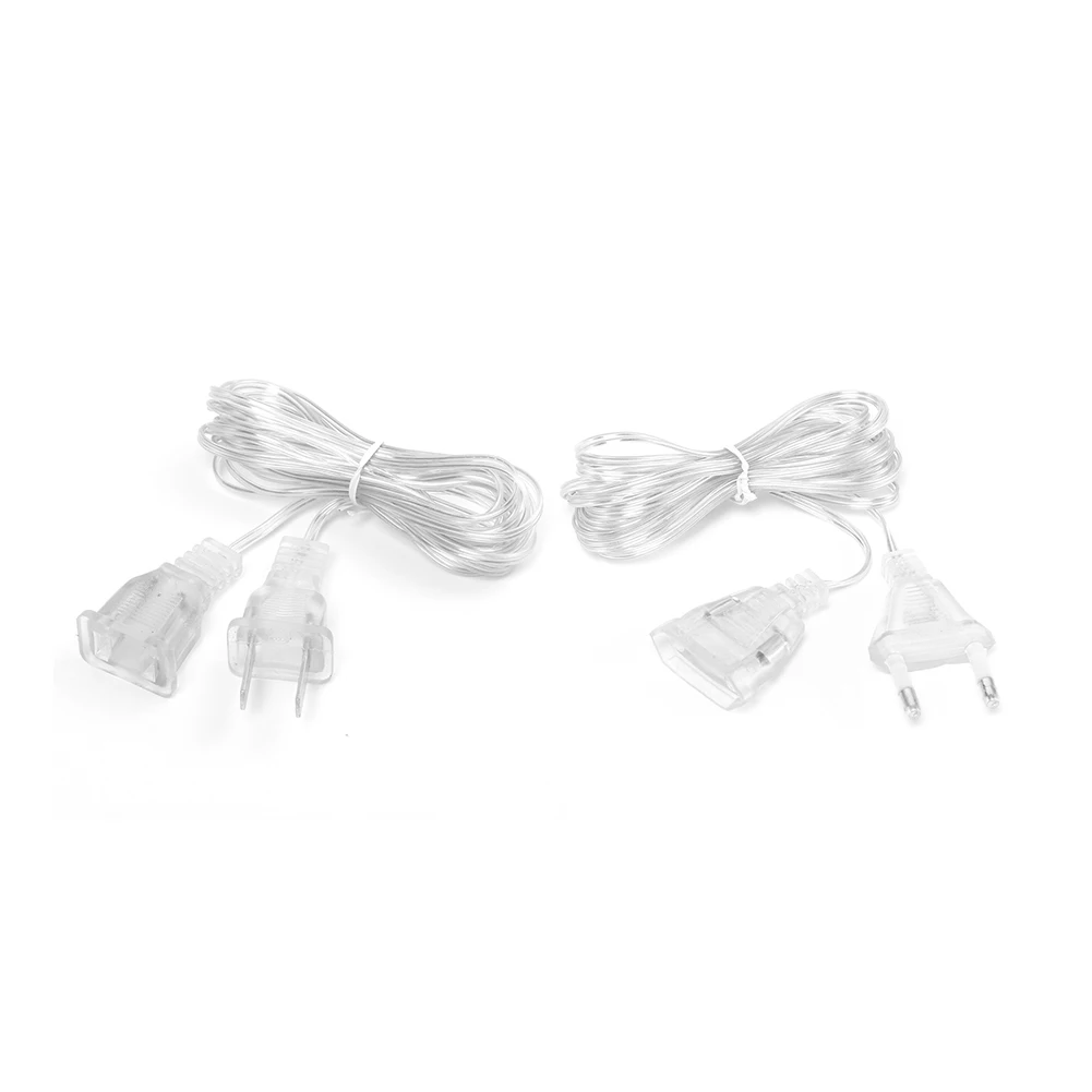3M Plug Extender Wire Portable Light String Extension Cable Standard Power Extension Cord for LED String Light Christmas Lights
