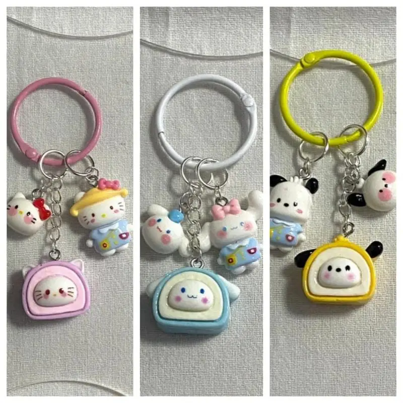 

Sanrio Hellokitty Mymelody Pachacco Kuromi Purin Cartoon Style Creative Cute Personality Gift Keychain Schoolbag Pendant