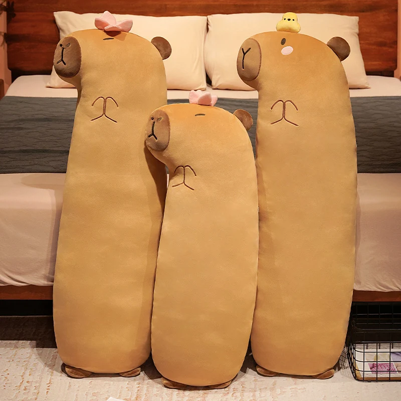 Kawaii Capybara Long Animal Roll Pillow (110cm) - Jumbo Edition