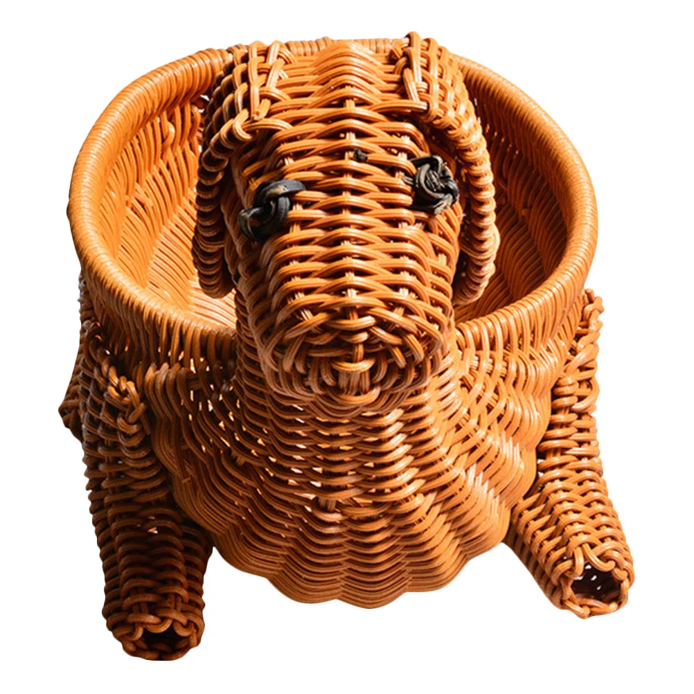 

Dog Rattan Basket Food Serving Woven Fruit Baskets for Gifts Empty Storage Simulation Snack