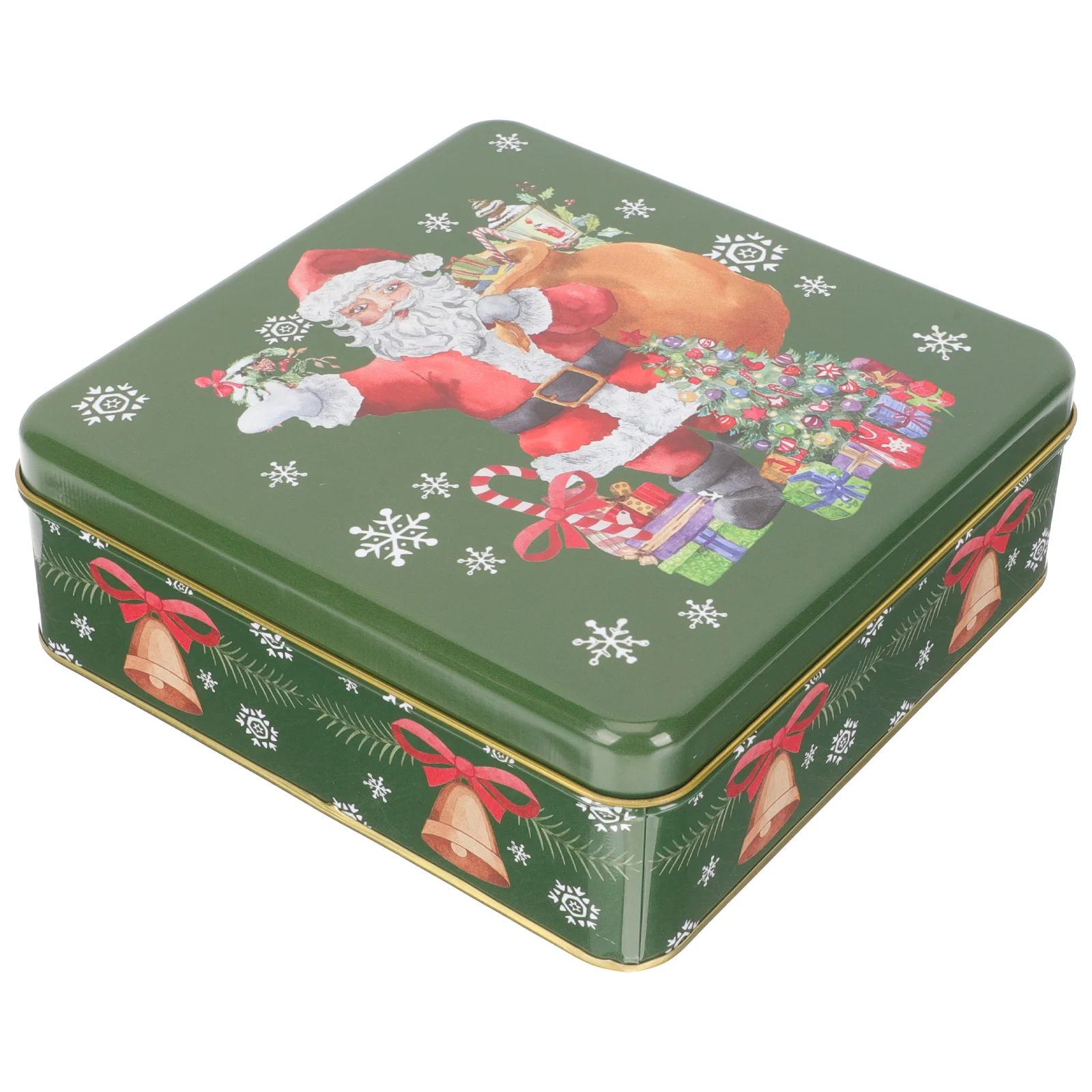 

Snack Tin Boxes with Lids Xmas Cookie Packaging Jar Tinplate Christmas Candy Case
