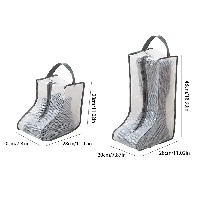 Shoes Dust Cover Mesh Transparent Shoe and Boot Storage Bag with Zipper Portable Travel Dust Organizer Protector Bag 6