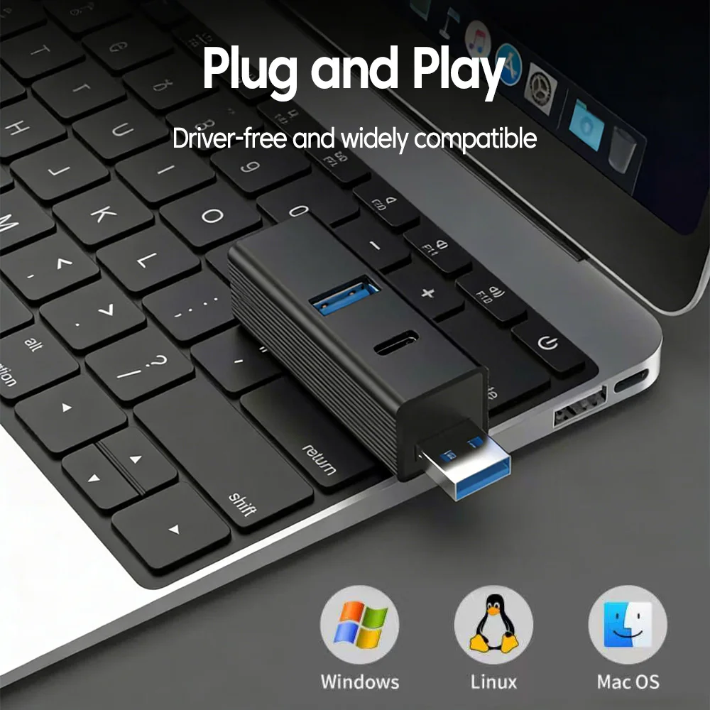 Versatile High-Speed 4-Port USB Hub Splitter