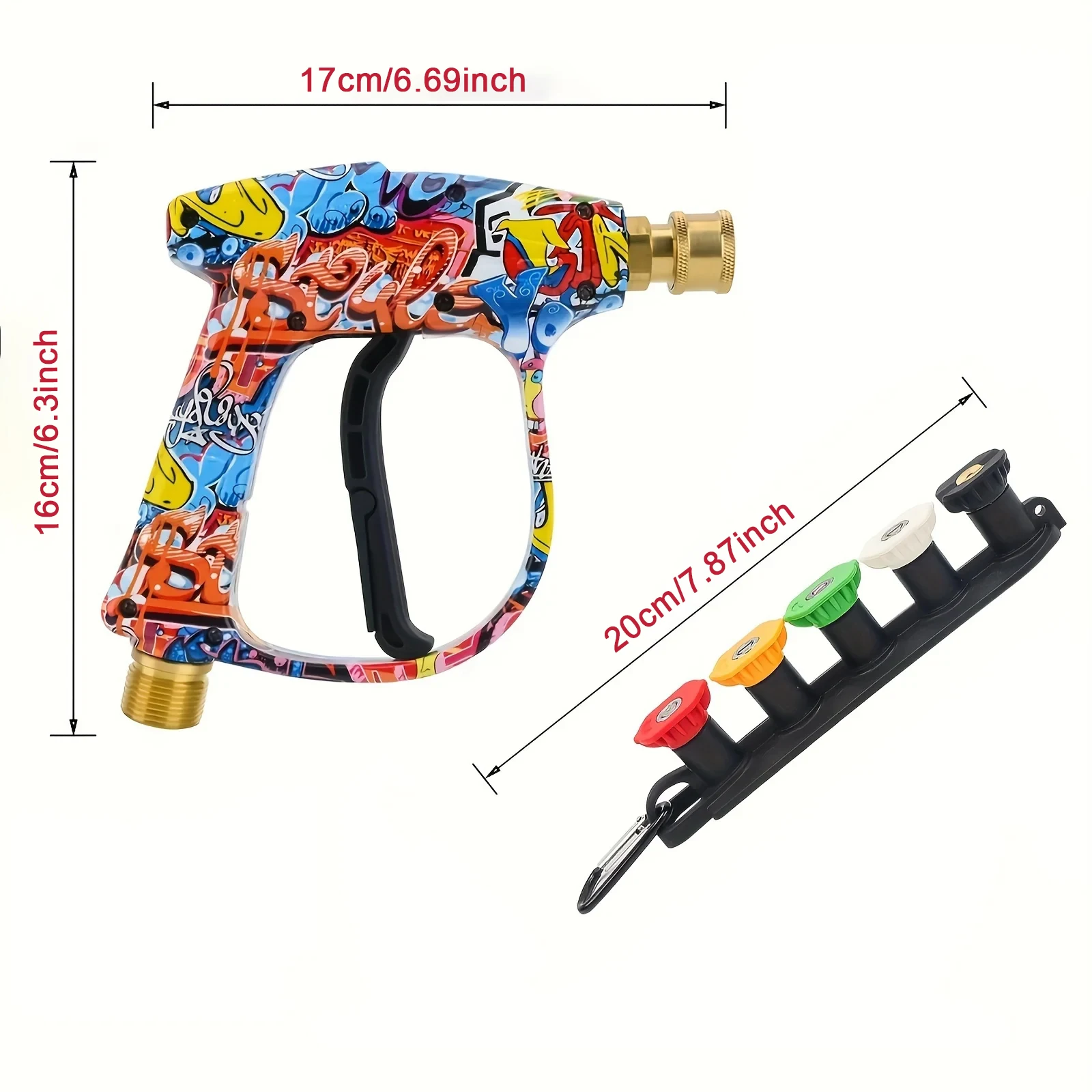 Set of quick-change nozzles for the pressure washer gun