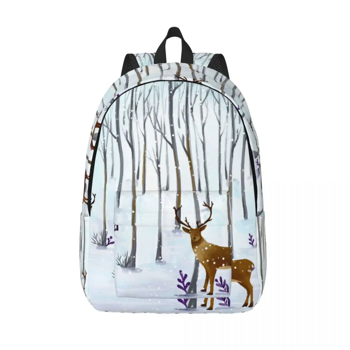 

Вместительный рюкзак для мужчин и женщин, школьный ранец для студентов с рисунком оленя и леса