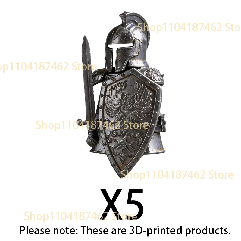 Medieval Knight Army Set with Green Dragon and Wolf Warrior Building Blocks