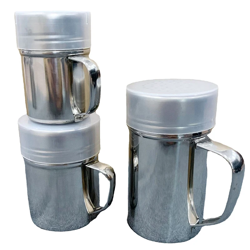 1pcs Kitchen Tool With Handle Shaker Pepper Sugar Salt Stainless Steel Dispenser seasoning jar salt shaker spices bottle salt pepper shakers