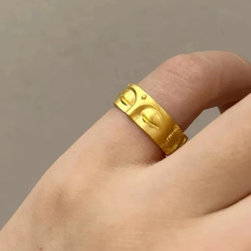 2025 Stile di moda Design creativo Metallo Buddha Face per uomini e donne, Anelli per il pollice regolabili retrò in stile punk, Gioielli all'ingrosso_voghion.com