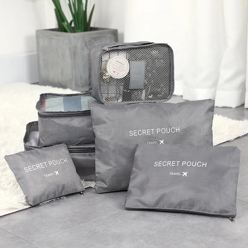 Compact Travel Storage Set: 6-Piece Packing Cubes for Clothes, Shoes, and Accessories