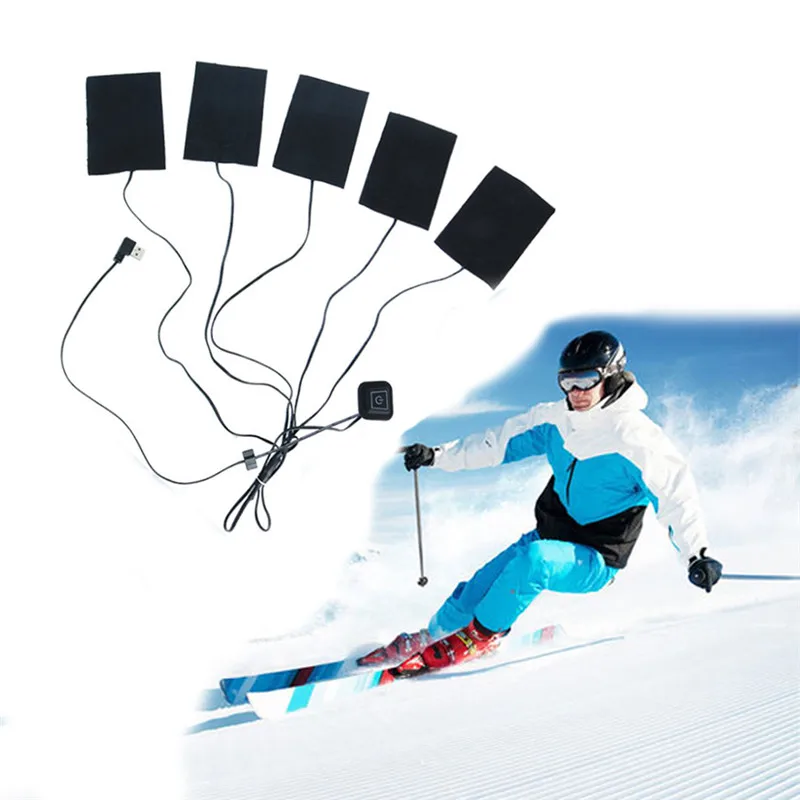 USB Charging Clothing Heating Pad 45℃-65℃ Vest Heater Winter Warm Camping Hiking Ski Cycling Pants Carbon Fiber Heated Pads 2