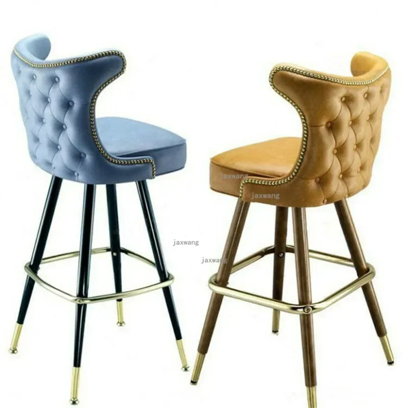 American Style Solid Wood High Feet Bar Chair Minimalist Lounge Chair Nordic Creative Fashion Modern Home Kitchen The Bar Stool
