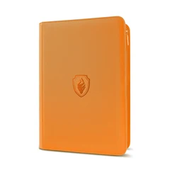 Premium 9 - Pocket Zipper Card Binder with Durable PU Cover (Orange - 360)