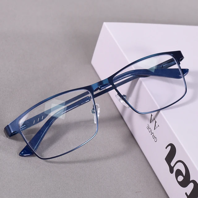 Lunettes de lecture Anti-lumière bleue pour hommes, verres dioptrique à monture complète de haute qualité, pour hommes d'affaires presbytes + 100 + 200 1