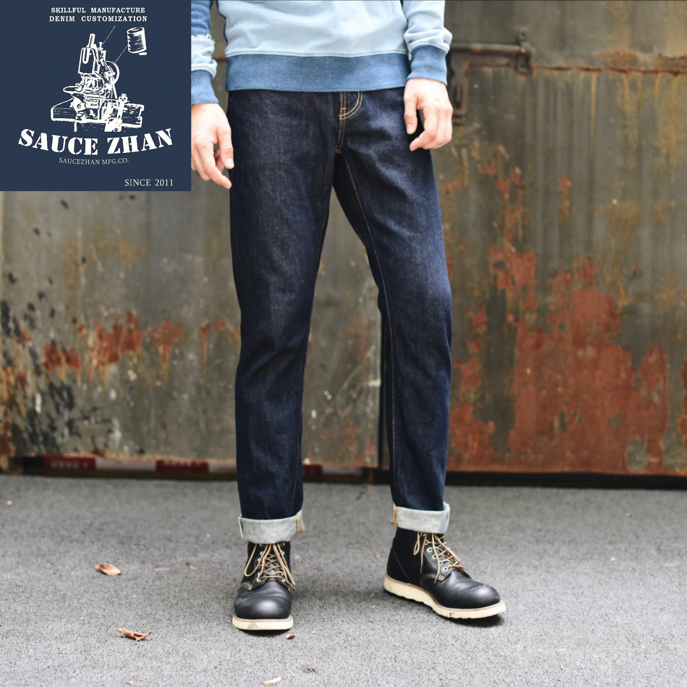 Saucezhan 314xx Jeans Men Slim Fit 