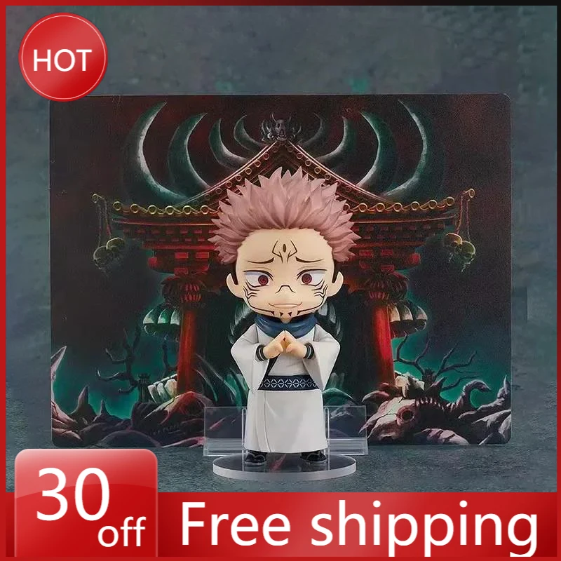 10Cm Jujutsu Kaisen Ryomen Sukuna Anime Figure Pvc Q Version Action Figure Manga Car Ornament Pvc Model Doll Collection Gift Toy