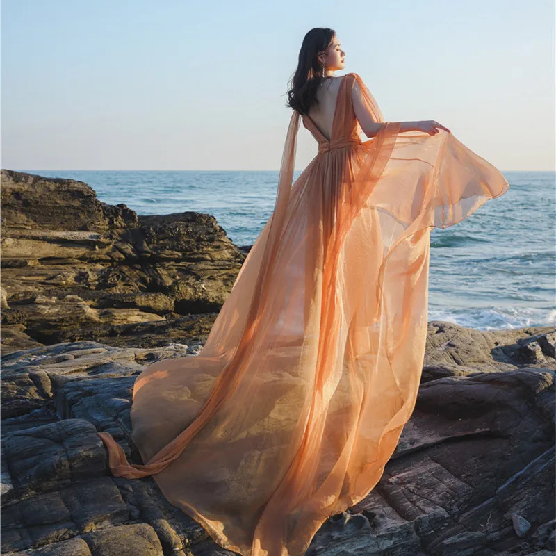 New Pretty French-style  Elegant Summer Women's Long Dress C7603