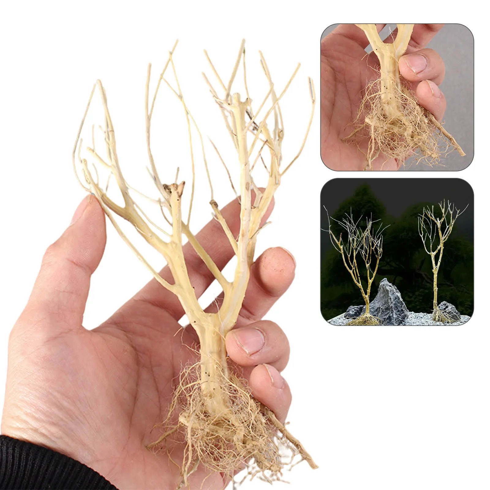 HUNJHYC Tronco De árbol De Acuario | Plantas De Acuario | Raíz De árbol De Madera De Tanque De Tortuga | Ramas De Madera Maciza De Reptiles Decoración De Terrario, Accesorios