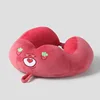 Wholesale Strawberry Bear Micro Fiber Soft Fluffy U Shape Pillow For Airplane Rest 6