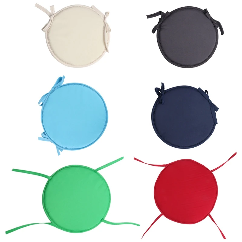 Round Chair Seat Pads, 2 Pcs Circular Waterproof Chair Cushions For Indoor Outdoor Garden Dining Office Coffee Shop 3