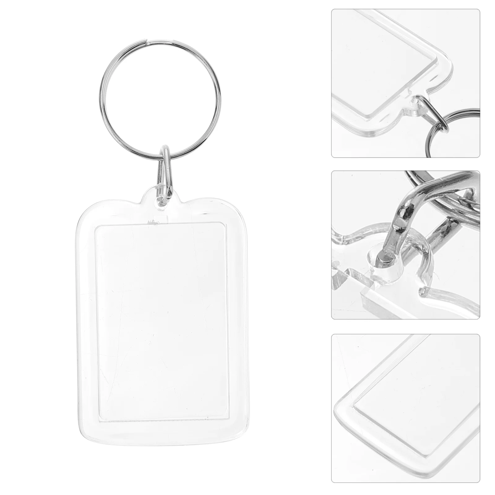 

Rectangle Blank Insert Photo Picture Frame Split Ring Keychain For Party Gift