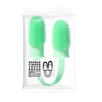 Dog Super Soft Double Finger Toothbrush Pet Teeth Clean Bad Breath Care TPR Tooth Brush Clean Tool Pet Dog Products 2