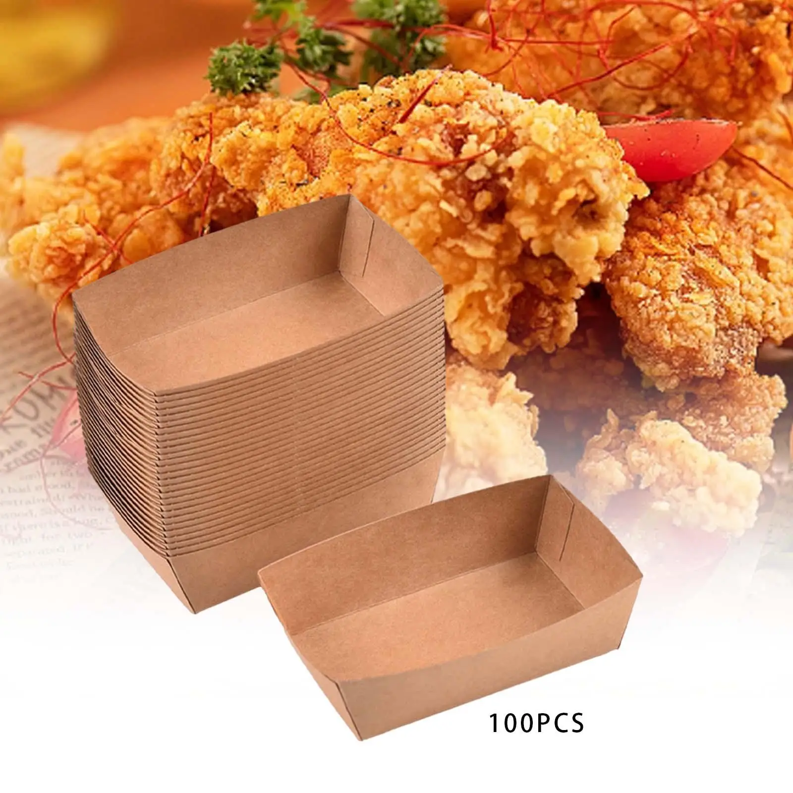 100Pcs Take Out Food Serving Boats Container for Nachos French Fries Hot Dog 100Pcs Take Out Food Serving Boats Container for Nachos French Fries Hot Dog
