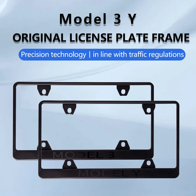 No Drill License Plate Holder for Tesla Model 3 Y Front License Plate Bracket Mounting Kit with Anti-Theft Features Accessories