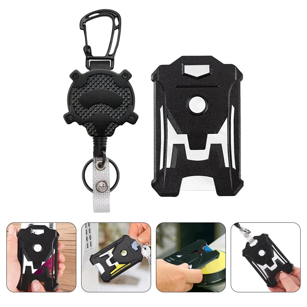 

1 Set of Office Badge Holder Vertical Reusable Name Badge Holder Hard ID Card Sleeve Badge Holder Vertical Retractable Clip