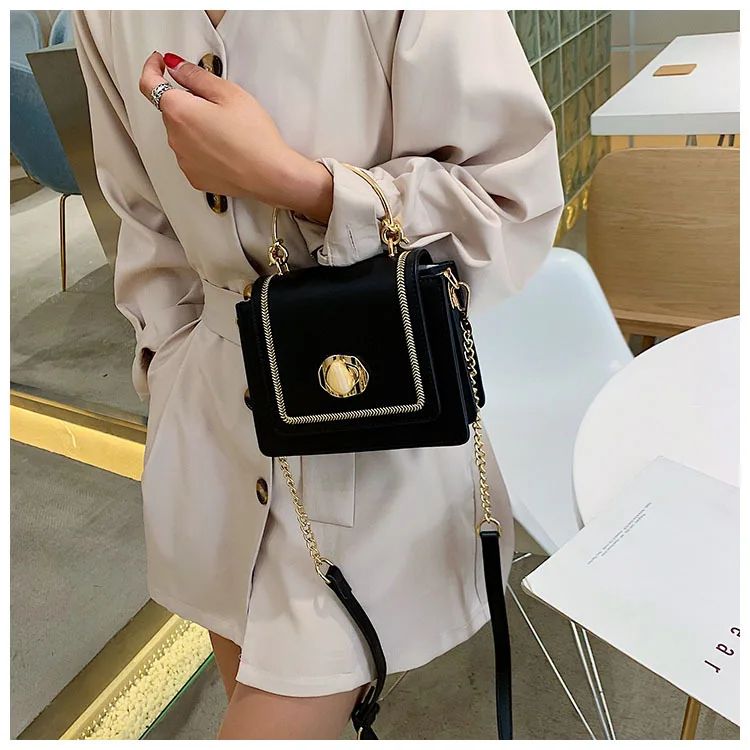 Nouveau sac à main pour femme petit sac à bandoulière carré design élégant messager pour femme texture avancée sac à bandoulière en chaîne pour femme_voghion.com
