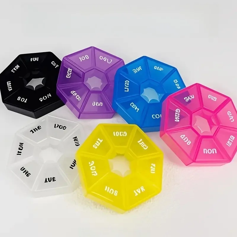Durable 7-Day Portable Pill Organizer with Daily Compartments for Medications & Supplements