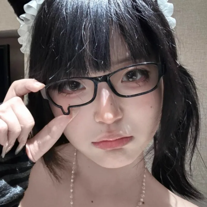 Y2K Аніме Краплеподібні окуляри Косплей Унісекс Окуляри без лінз Модні прикраси Костюм Реквізит Аксесуари Подарунок Kawaii Естетичний декор