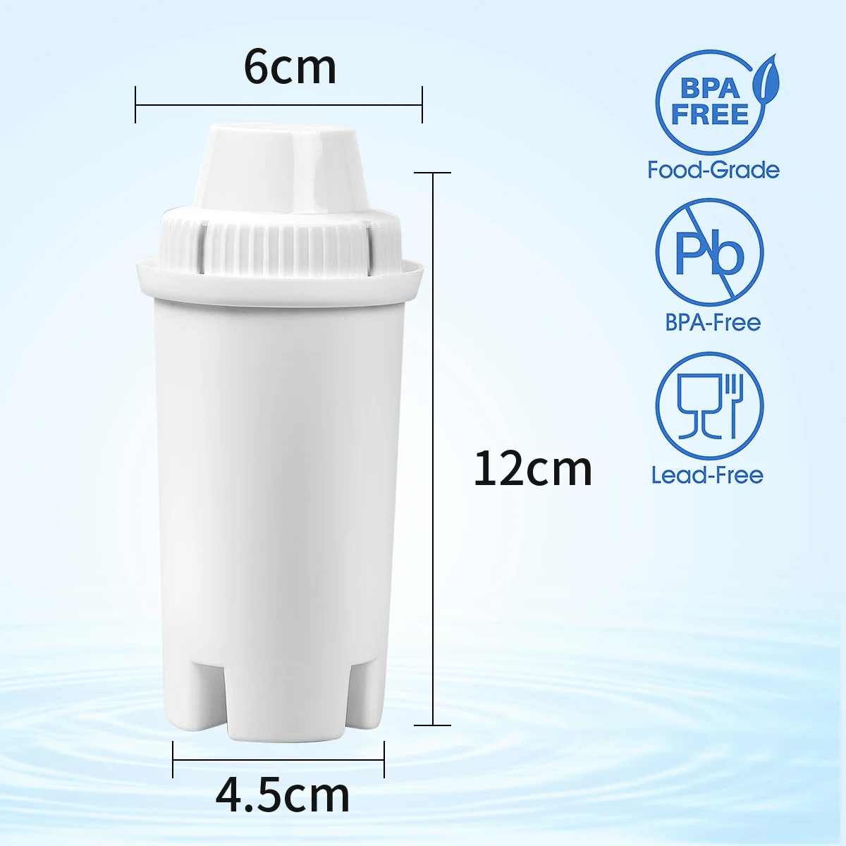 Water Filter for Brita Water Filter, Brita Pitcher Filter Standards Grand, Lake, Capri, Wave Classic 35557, OB03, Mavea 10700