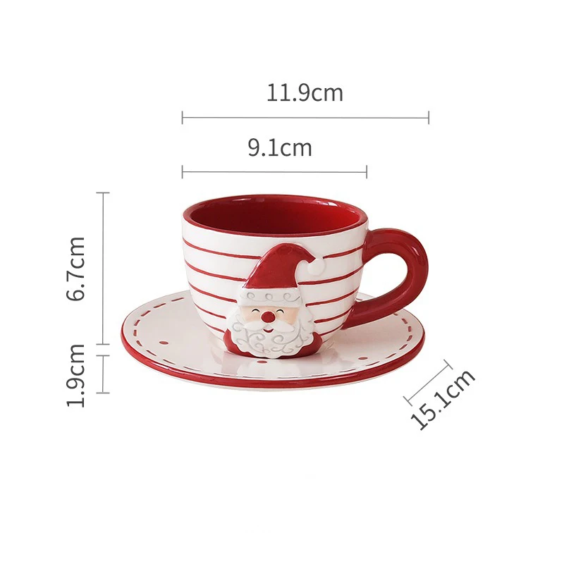Ceramic Santa Claus Coffee Cup and Teapot Set for Christmas