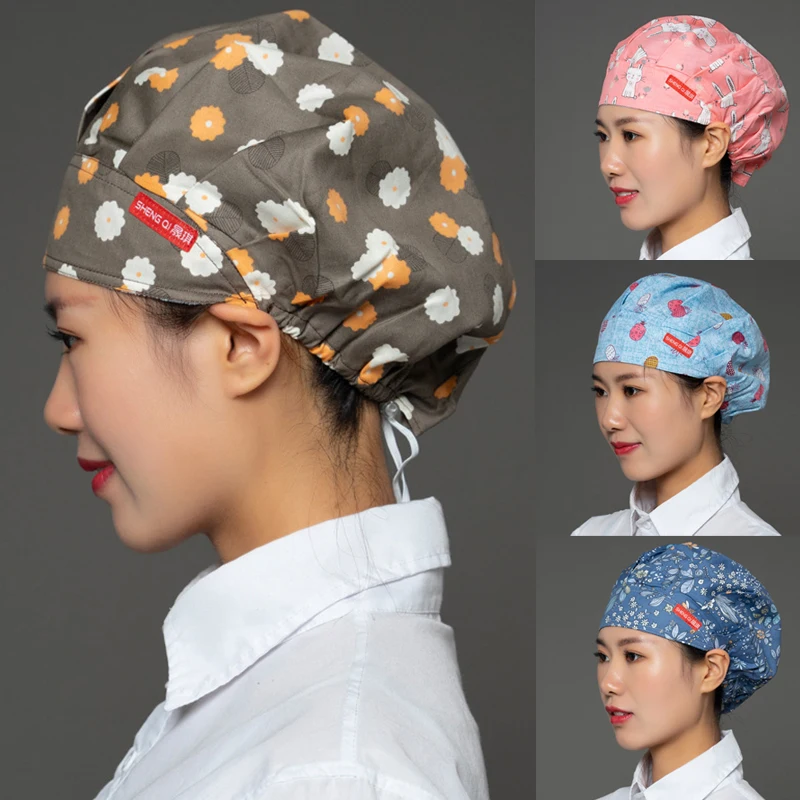 새로운 의사 외과 모자 실험실 먼지 모자 요리사 모자 조정 가능한 파티션 모자 화학 요법 모자 여성 스파 뷰티 살롱 작업 모자 