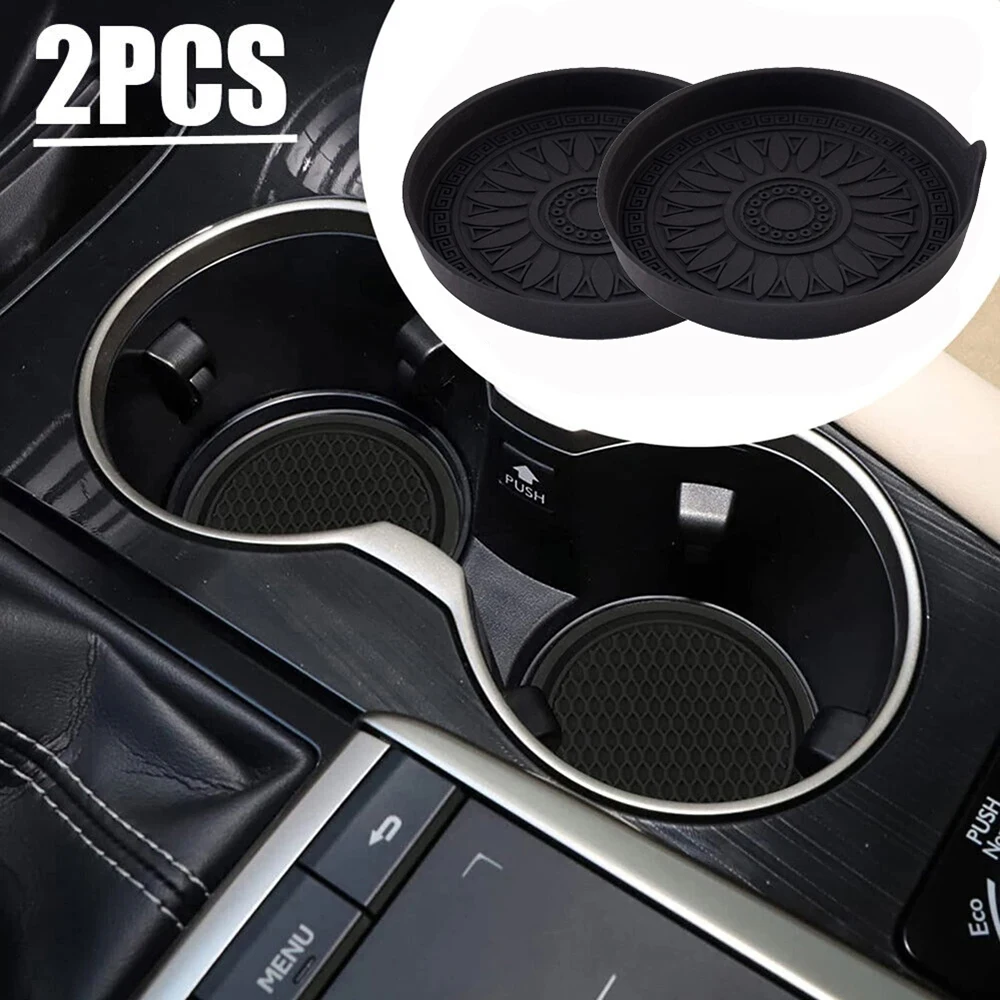 Cup Holder Coasters Car Coaster Pads 2pcs Car Cup Coaster Non-Slip Silicone Mat Car Water Cup Pad Auto Interior Drink Holder Mat Decoration Accessories