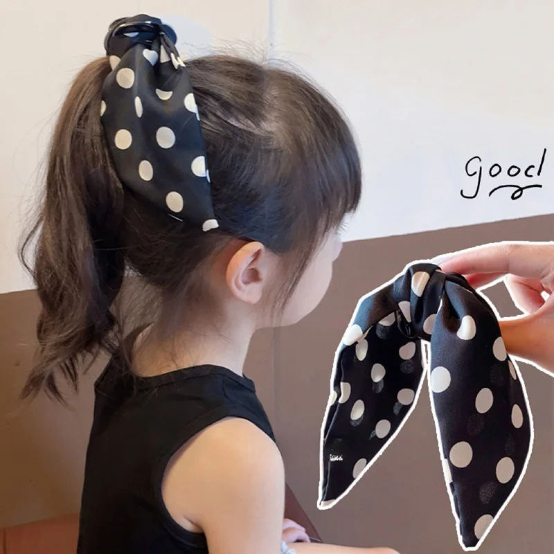 نقطة طباعة القوس مشبك شعر لفتاة Bowknot أغطية الرأس الأطفال عالية ذيل حصان دبابيس الشعر الحلو الأميرة المشابك إكسسورات شعر الأطفال