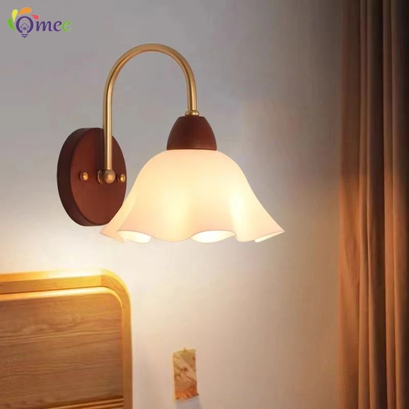 Modern Indoor Wall Light Lamp Suitable For Bedroom Bedside Living Room Home Decor Light Fixture Wooden Vintage LED Wall Lamps
