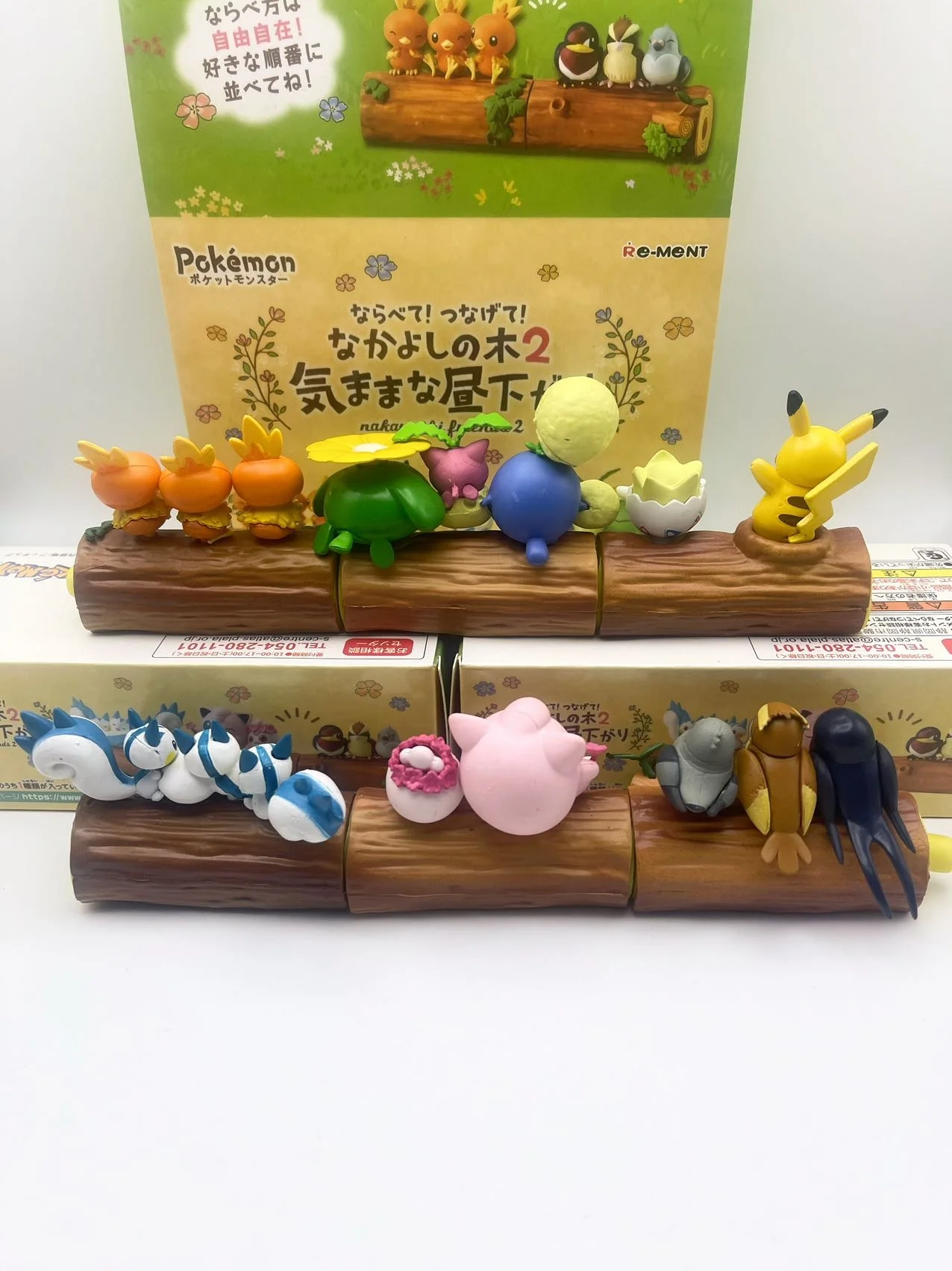 새로운  모델 우정 우드 시리즈 미니어처 장면 그림 Torchic Jigglypuff Pachirisu 인형  장난감 아이 생일 선물