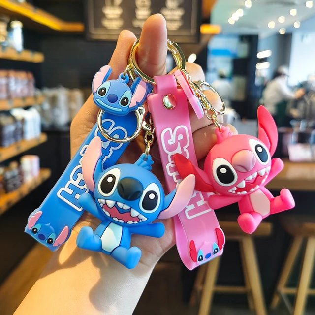 Stitch Keychain Variety of Cartoon Lilo & Stitch Cute Doll Keyring Fashion  Couple Bag Ornament Key Chain Car Pendant Gift